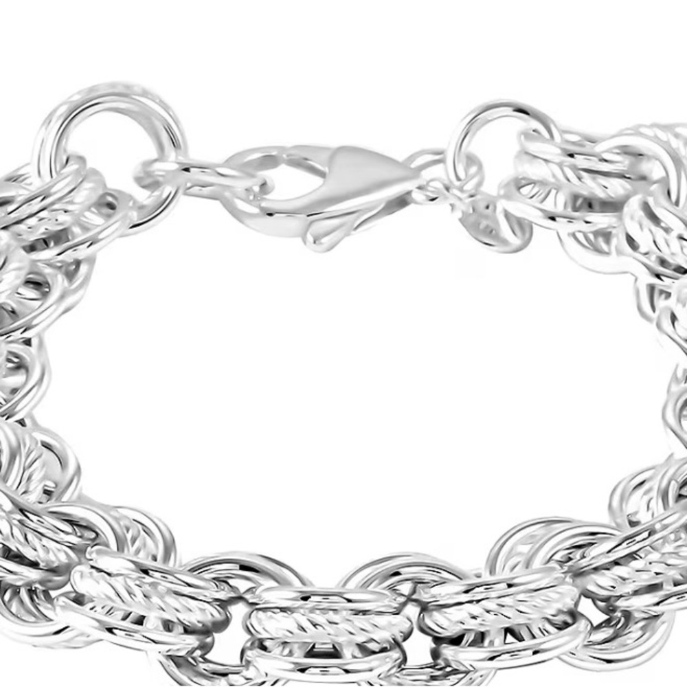 Italian La Bella Chain Bracelet in Sterling Silver
